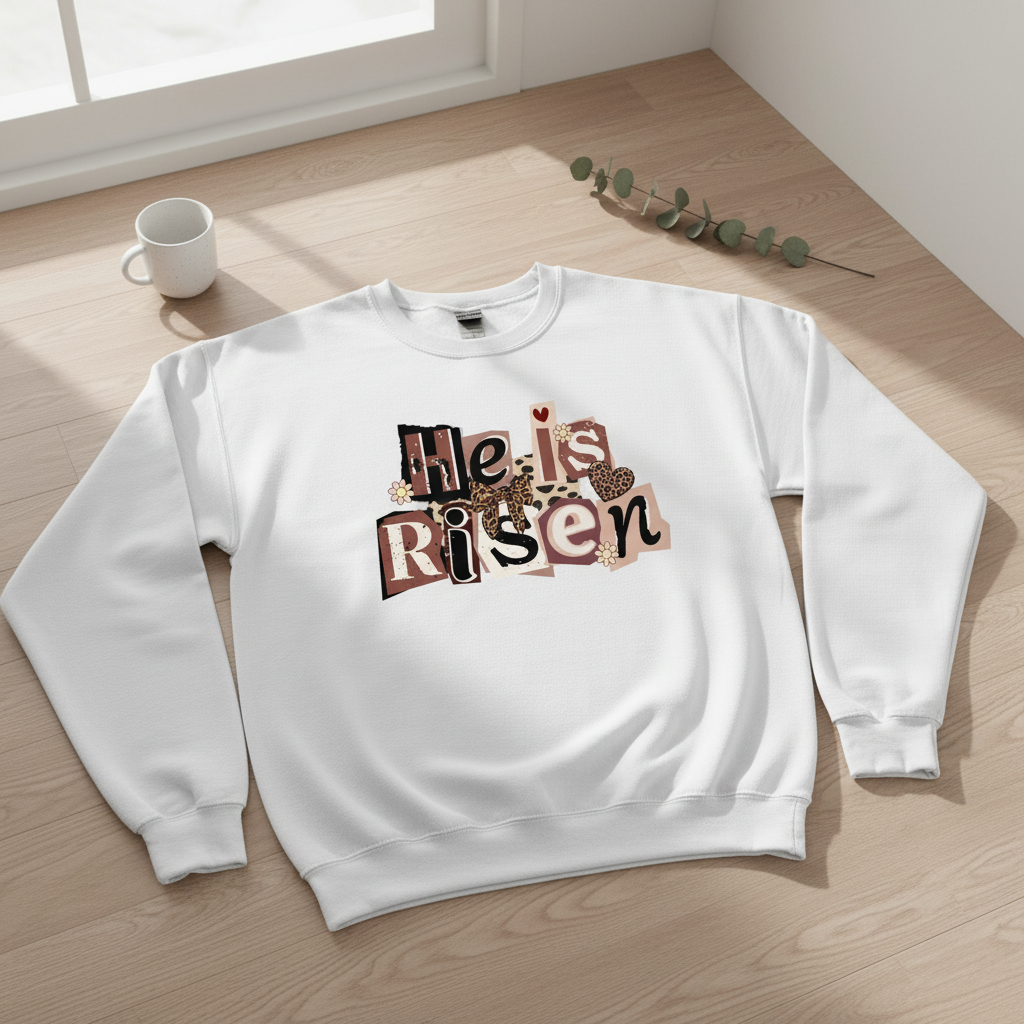 He is Risen Crewneck Mockup