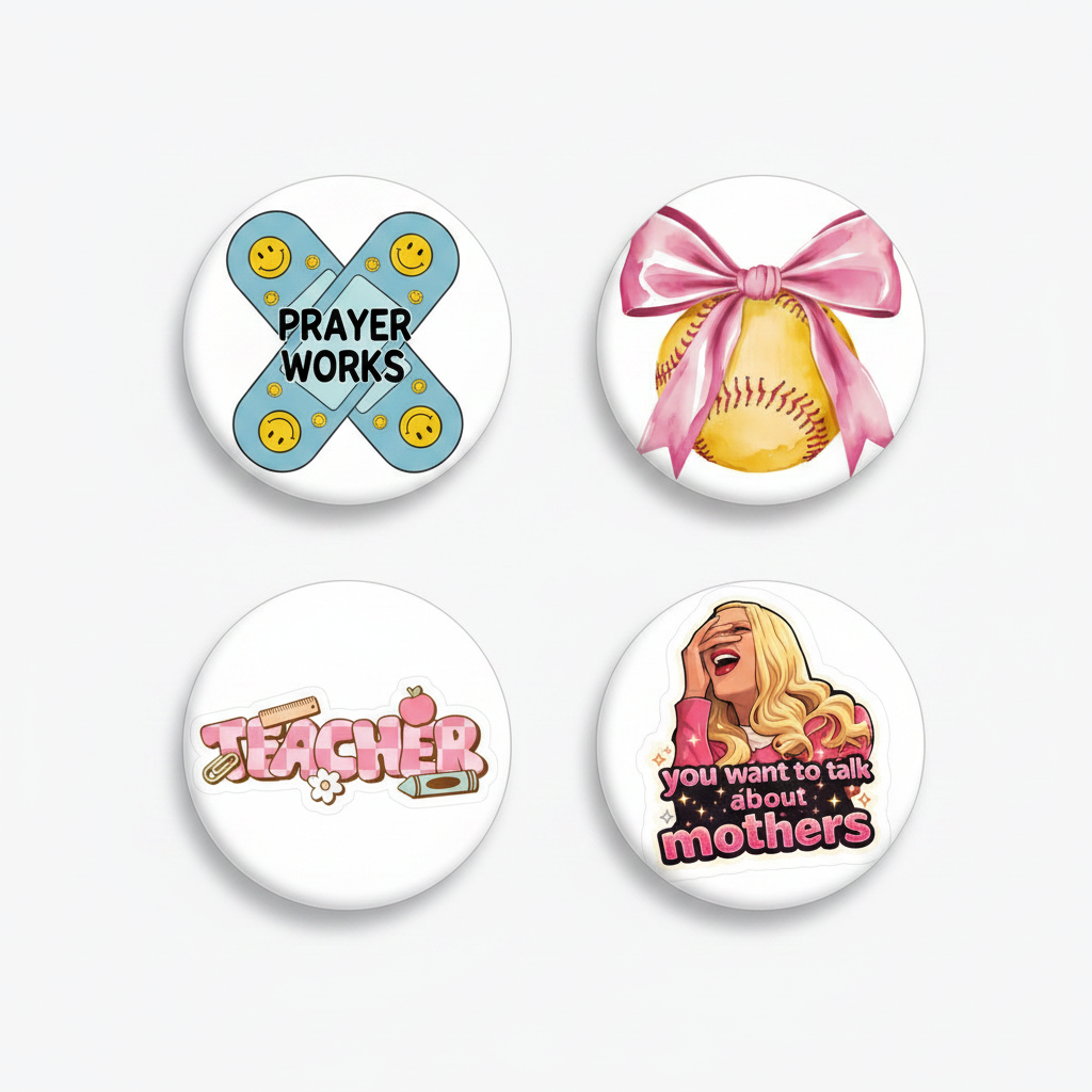 Sublimated Round Circle Magnets Mockup