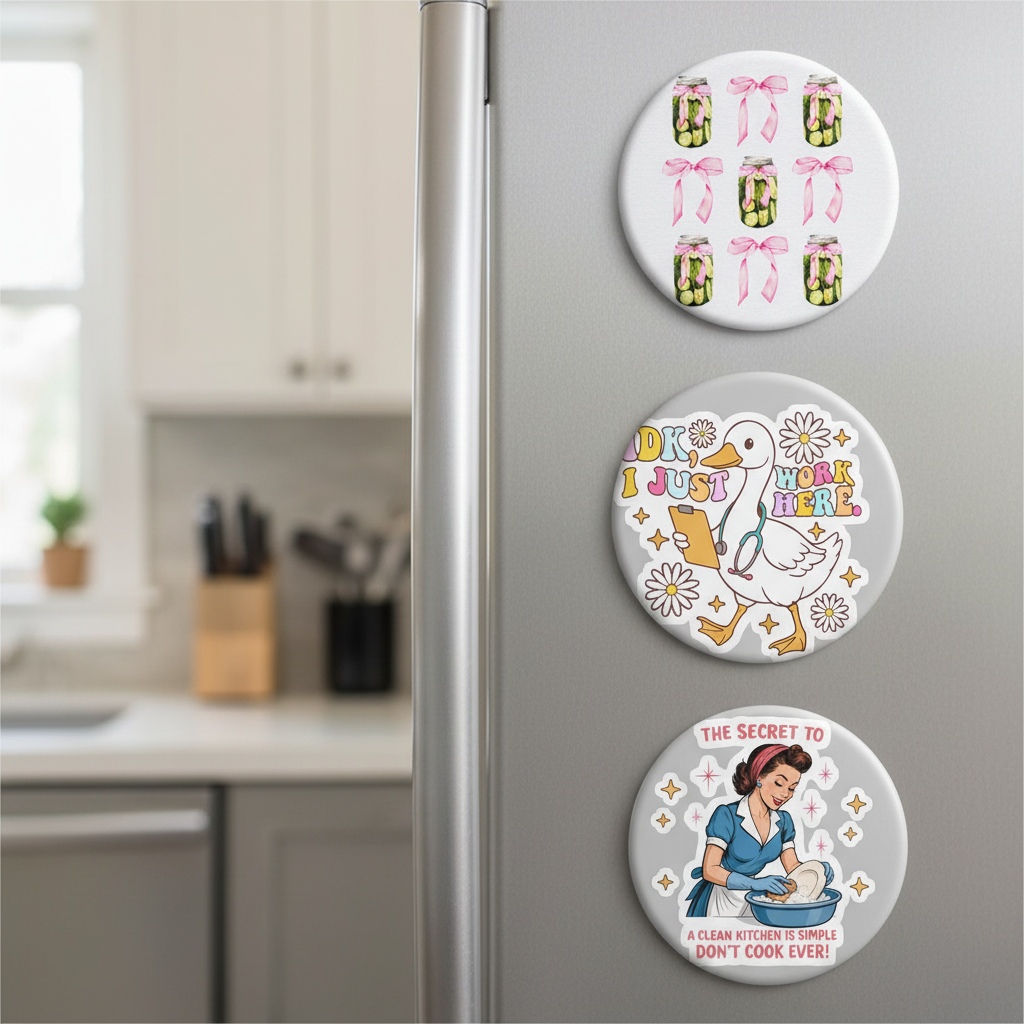 Multiple Designs Fridge Magnet Mockup