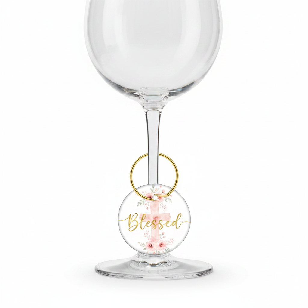 Wine Glass Charm at Bottom of Stem